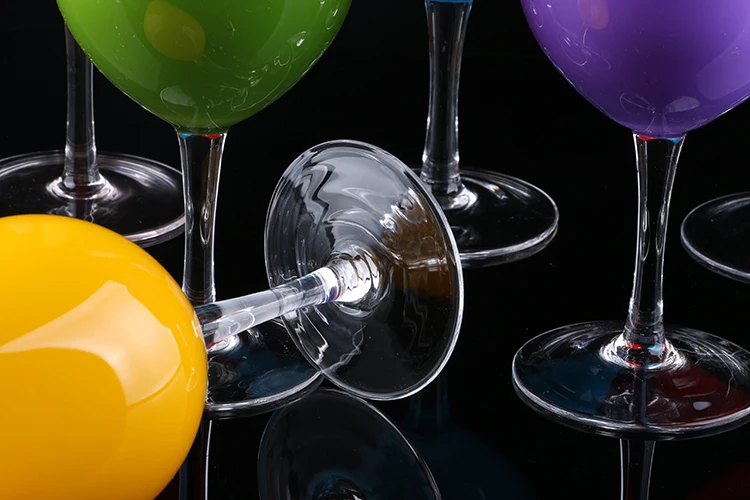 Креативные витражные разноцветные стеклянные бокалы для вина ...