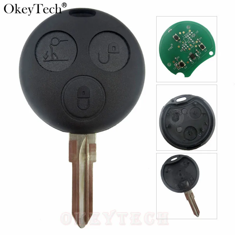 

Okeytech 3 Buttons Smart Remote key 433MHz Remote Key Fob Blade For Benz Key Smart Fortwo Forfour Roadster Free shipping