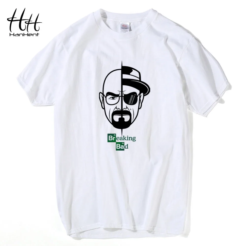 

HanHent Hot Sale Breaking bad T shirt men Short Sleeve Cotton O-neck Tee shirt Heisenberg Design Print Funny T-shirts the Office