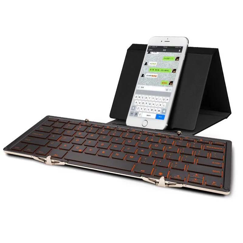Universal BACKLIT backlight Foldable Wireless Bluetooth Keyboard For iPad font b Smartphone b font and tablets