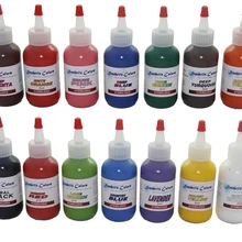14 шт./партия Перманентный макияж Пигмент смешанные цвета татуировки чернила набор Пигмент татуировки набор 60 мл/бутылка 2 унции