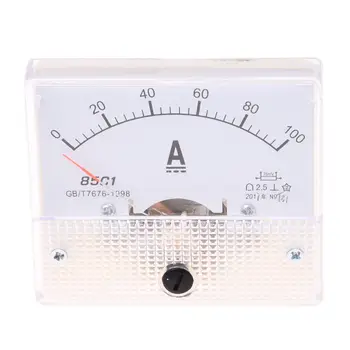 

85 C1 DC 0-100 A Rectangle Analog Panel Ammeter Gauge