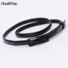 Candy Color Patent Leather Belt Sweetness Womens PU Leather Belts Thin Skinny Waistband Adjustable Belt Woman Belts For Dress