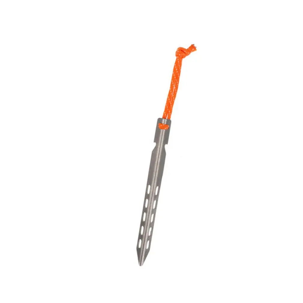 1pcs Titanium Alloy Tent Pegs With Rope 16cm V Shape Tent
