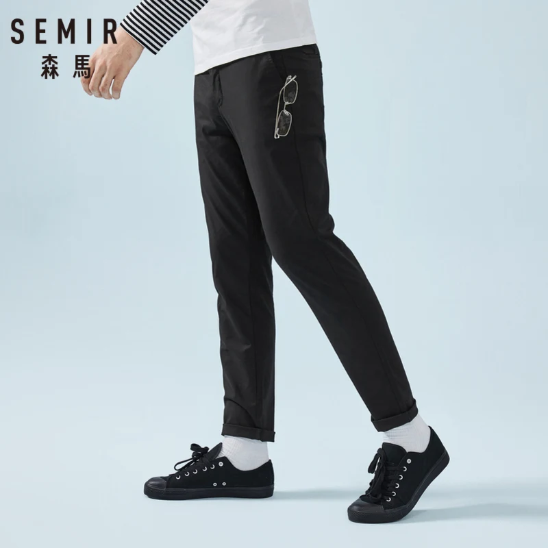 

SEMIR Men Suit Pants Cotton Chinos Men's Chino Pants in Slim Fit Classic Straight Pants with Slant Pocket Zip Fly with Button