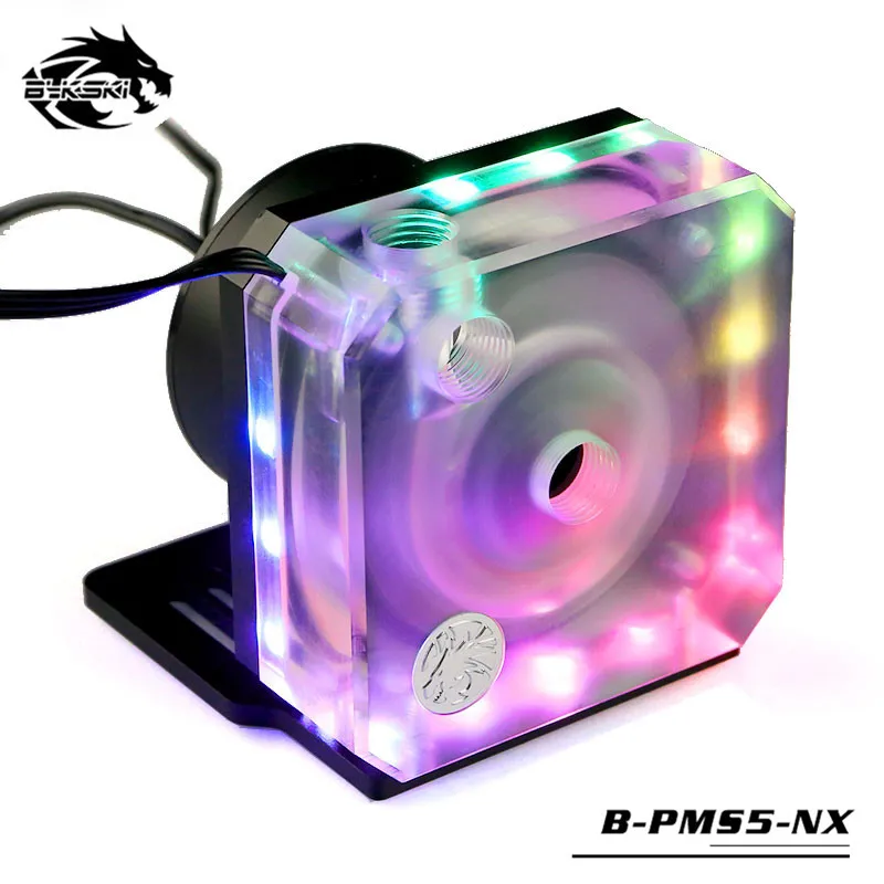

Bykski PWM Automatic Pumps Water Cooling Pump D5 Series Flow Rate 1100L/H 5V RBW lighting B-PMS5-NX