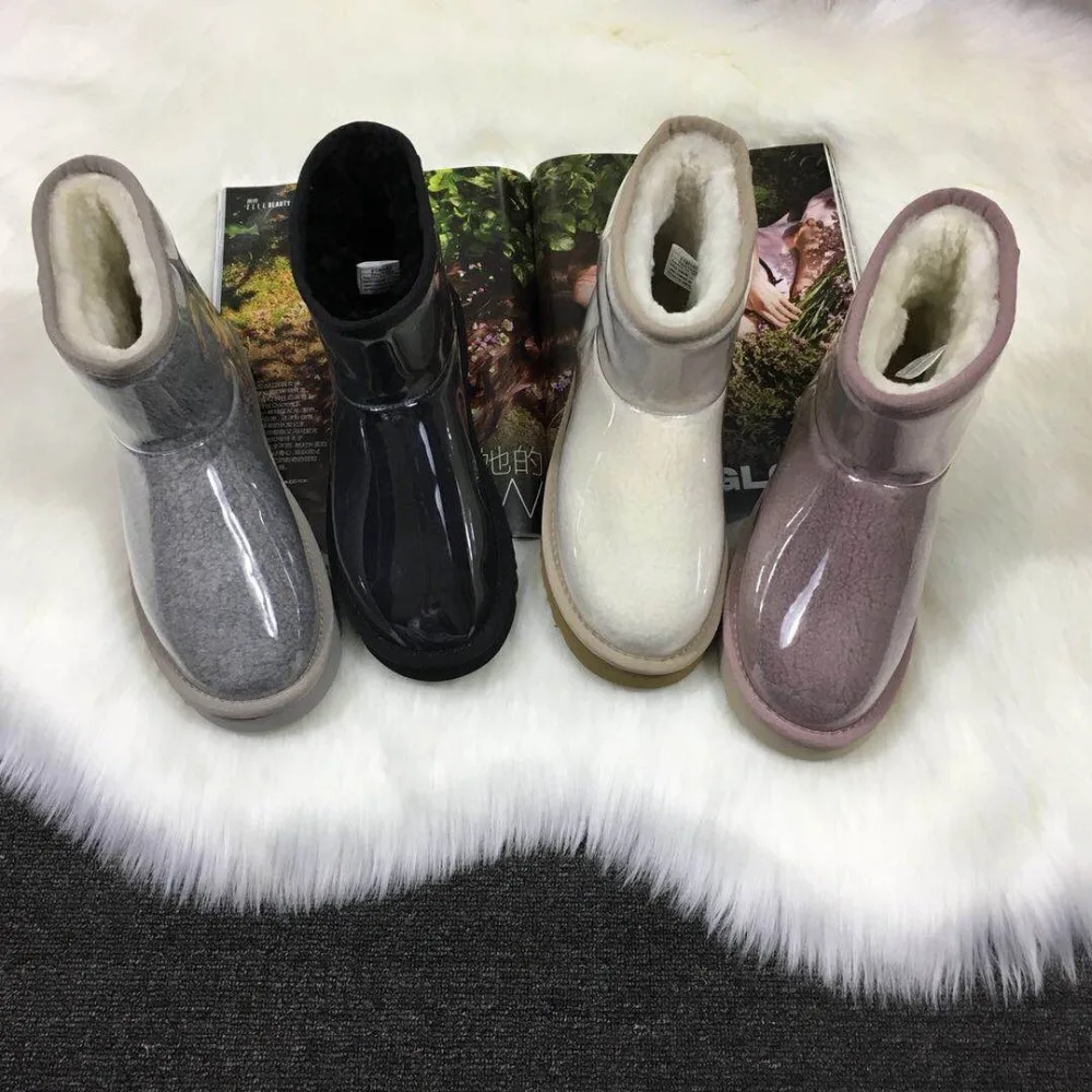 

Kmeioo 2019 New Brand Shoes Hot Sale Woman Snow Boots Warm Wool Ankle Boots Women Shoes Flats Black Gray White S