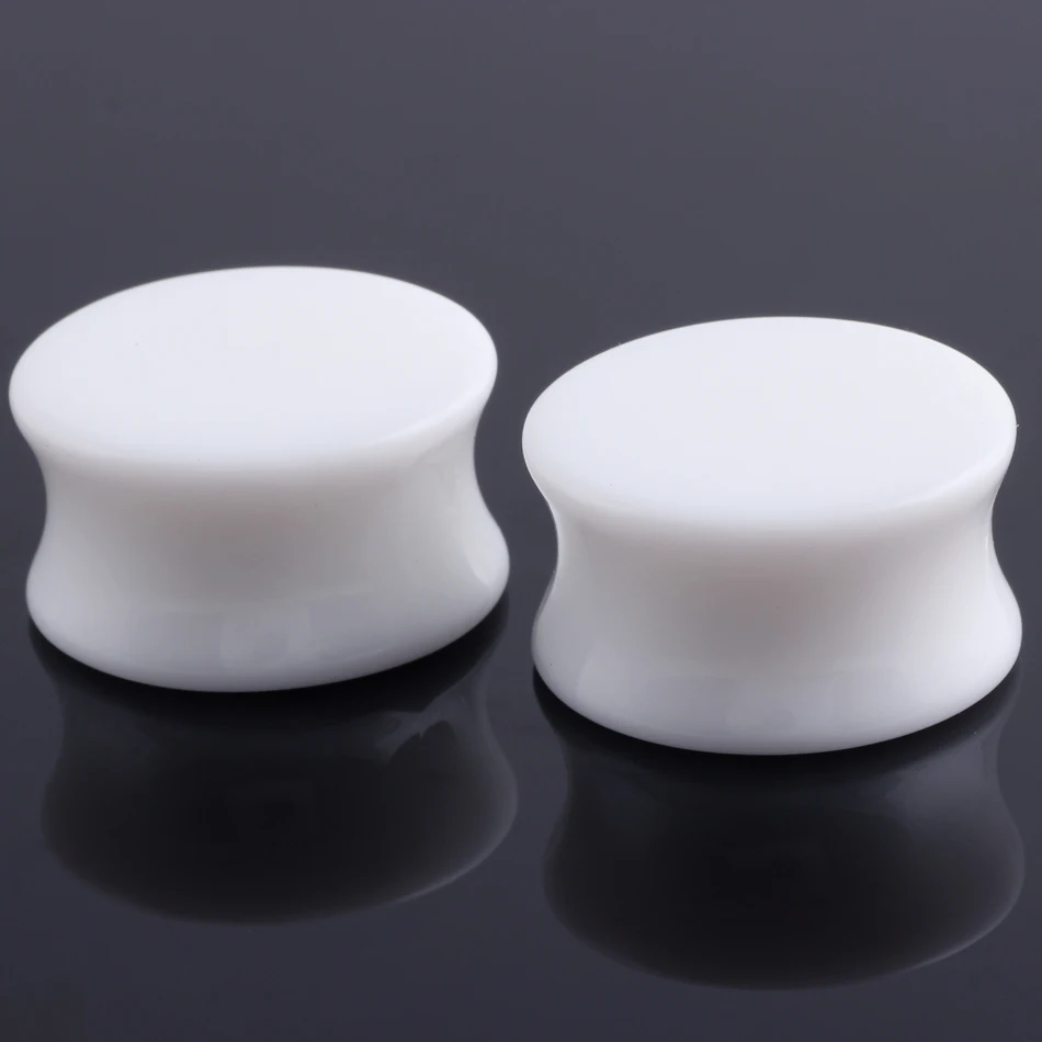 Body Jewelry 1Pair Acrylic Black and White Ear Plugs Tunnels Ear Expander Stretcher Piercing Earring