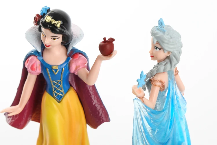 Disney детские игрушки 5 шт./компл. 10-13 см, платье принцессы Эльзы из мультфильма "Холодное сердце" Русалочка Белоснежка со сказочным цветком ПВХ фигурка Коллекционная модель куклы