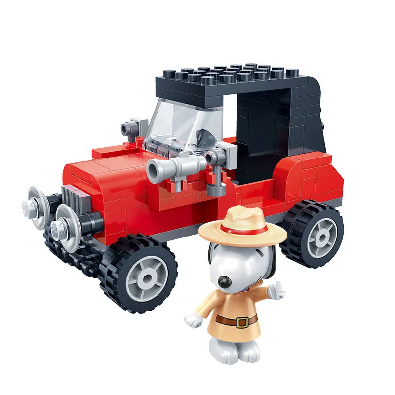 BanBao 7527 Горячая IP Snoopy арахис винтажный маленький автомобиль пластиковые