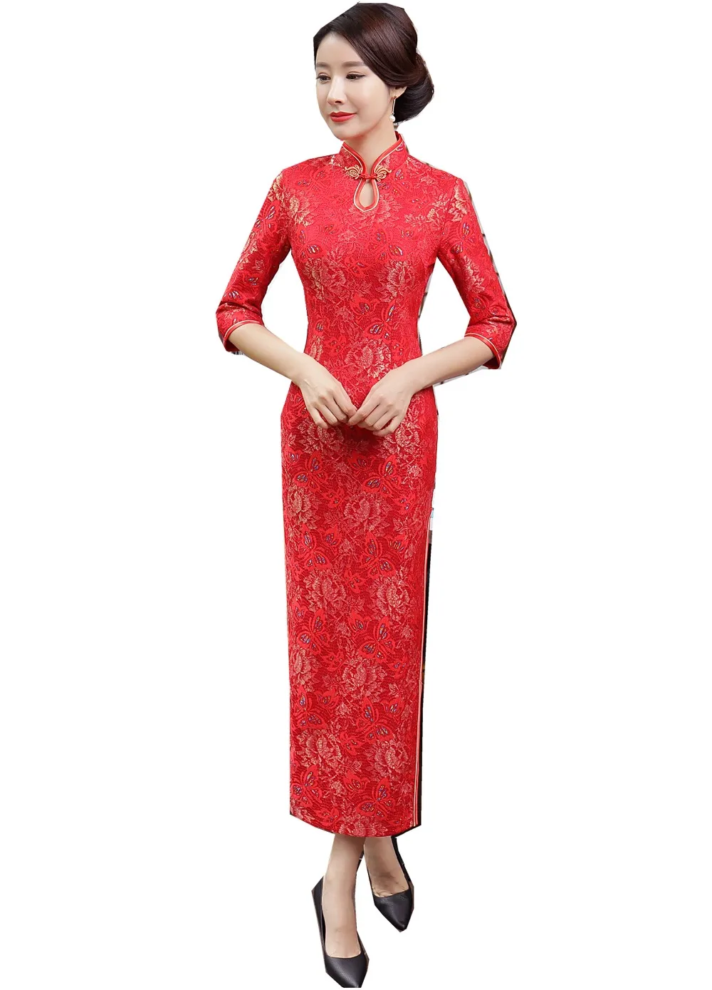 Shanghai Story Keyhole Velvet Qipao Chinese Traditional Dress Chinese