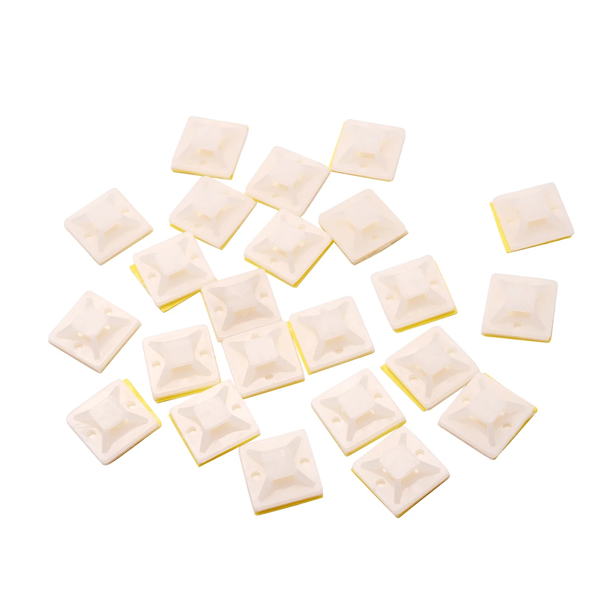 100 PCS/BAG Cable Tie Base Mounts Clamps Clip White Self Adhesive Tape Cable Wire Zip Tie Mounts Bases Wall Holder