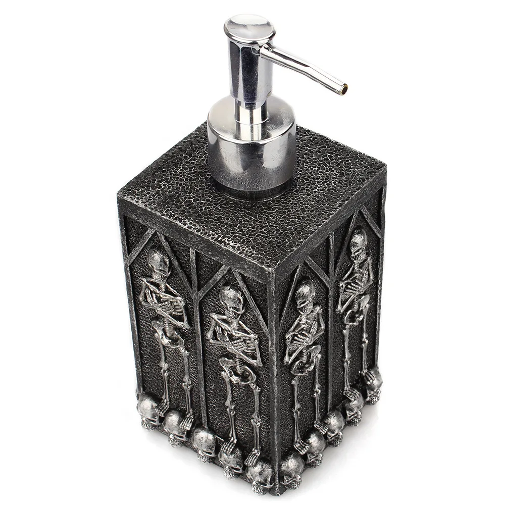 

1PC Hand Sanitizer Bottle Press Bathroom Soap Resin Skull Pattern Shower Gel Shampoo Bottle Press Bottle bathroom accessories