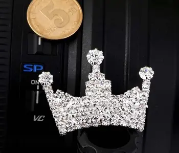 

50pcs Silver Plated Medium Crystals Diamond Crown Beads For Sewing Craft Handband DIY