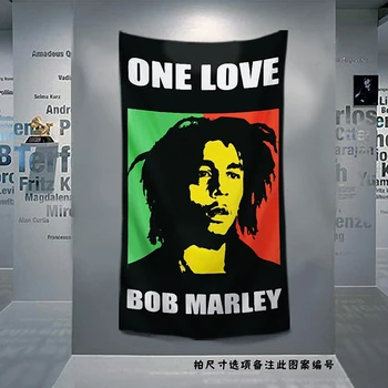 

Bob Marley Jamaican Reggae Rock Music Flag Banner Cloth Art Retro Poster Tapestry Wall Sticker Hanging Painting Home Decoration