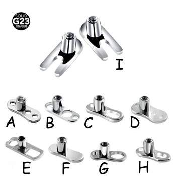 

1PC G23 Solid Titanium Dermal Anchor Base Micro Dermal Anchor Tops Surface Barbell Piercings Body Jewelry