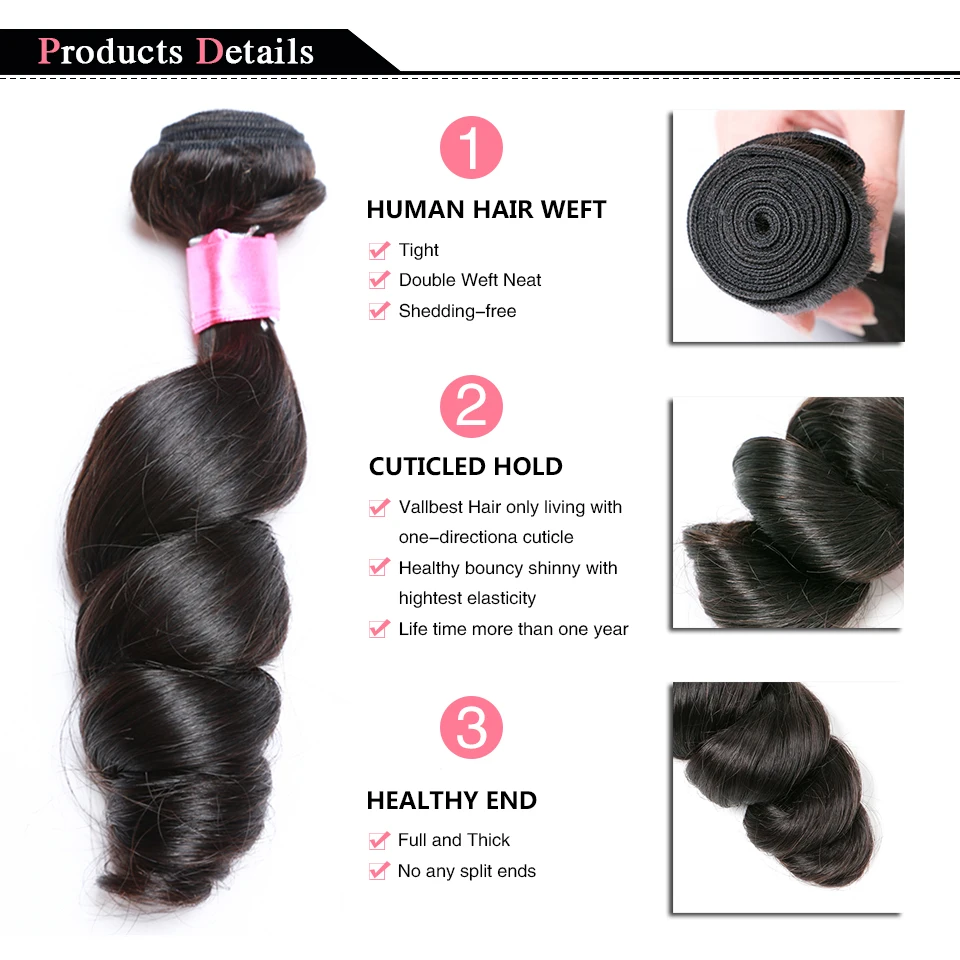 Vallbest индийские волосы свободные волнистые в наборе струйные черные/натуральные черные 100 г/шт. 8-28 дюймов человеческие волосы пучки волосы remy расширение