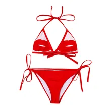 ; Высококачественная Женская пляжная одежда на высоком каблуке с красным цветочным принтом; Biquinis Feminino; коллекция года; пикантный пляжный костюм