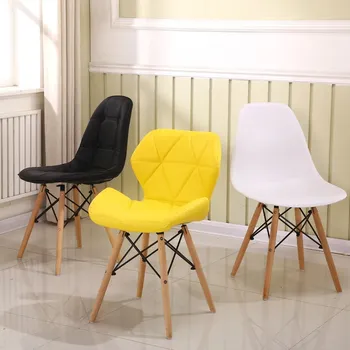 

29% 1pcs Modern minimalist dining chair home restaurant chair computer chair solid wood Nordic living room chair Make Up Chair