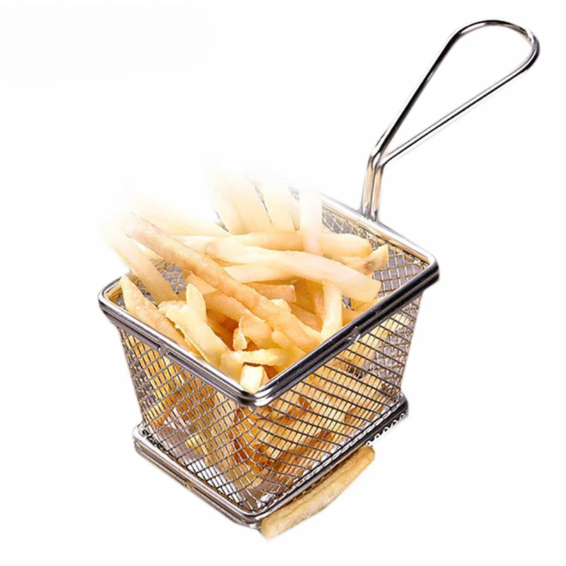 Stainless Steel Fryer Serving Food Presentation Basket Cooking Kitchen