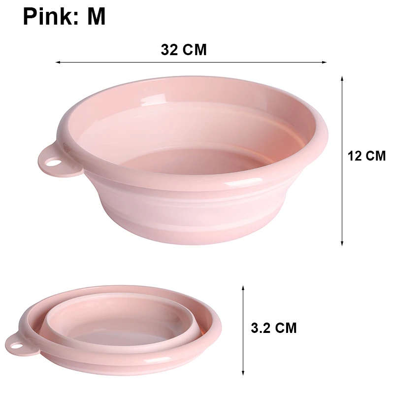Pink M Складной Непрозрачный умывальник экологичный портативный пластиковый ведро для наружного кемпинга кухня ванная комната кемпинг водонепроницаемый складной бассейн - Цвет: Pink M