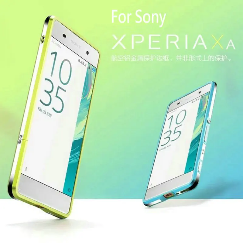 

High Quality Ultra Thin Slim Aluminum Metal Bumper Frame Case For Sony Xperia XA F3111 F3113 F3115 F3116 Case With Strap BK1
