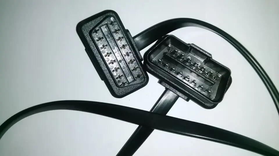 Плоский тонкий кабель OBD OBDII OBD2 с адаптером типа L переключателем ELM327|obd2 extension