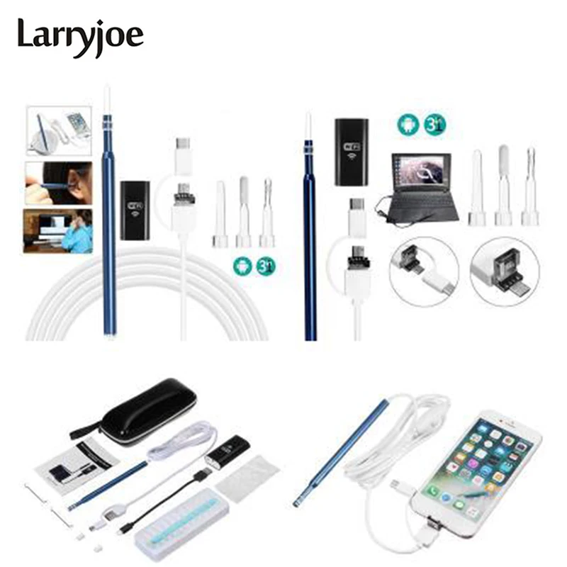 Беспроводной Эндоскоп Larryjoe с Wi-Fi 5 мм HD 720P водонепроницаемая камера для