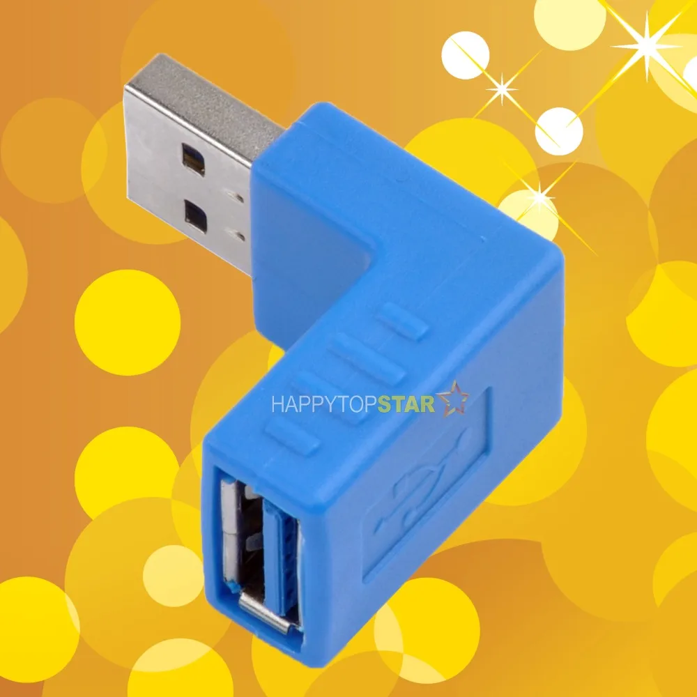 Blue USB 3.0 Female to USB 3.0 Male L(to Up) 5GB Supper Speed Adaptor