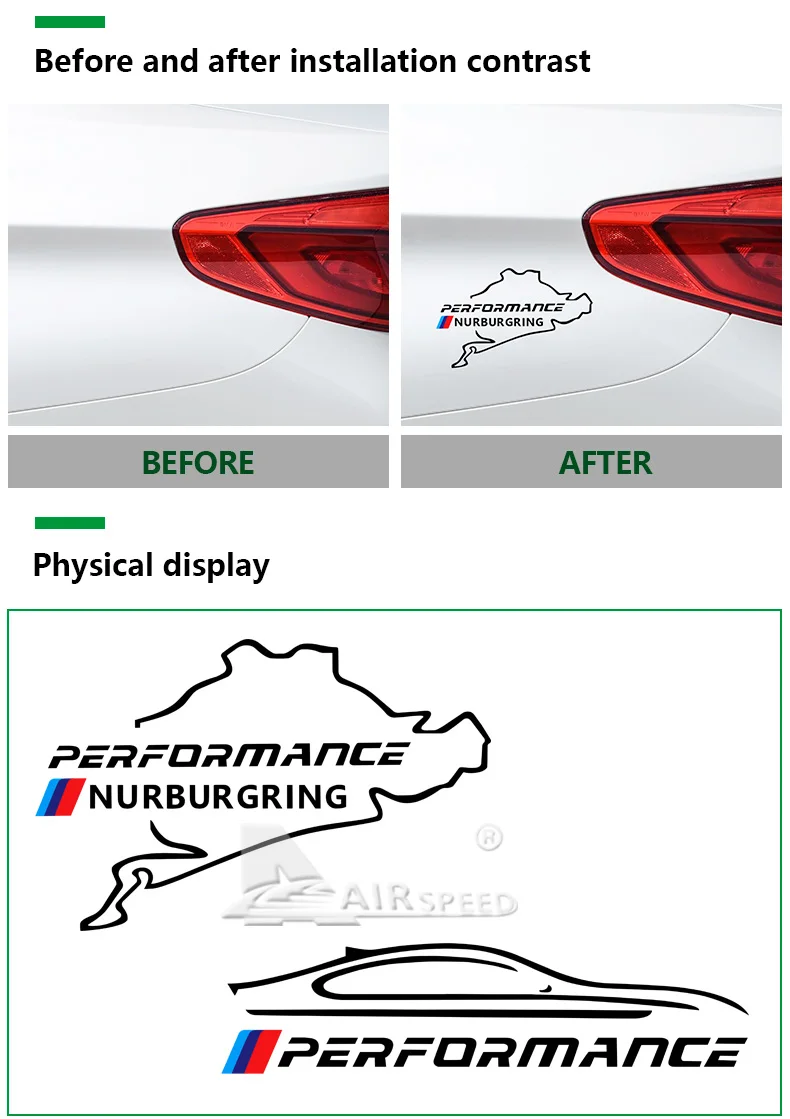 Airspeed Car Stickers M Performance Auto Sticker Fuel Tank Cap Decal Accessories for BMW E46 F30 E90 E60 F20 F10 E36 E39 E87 E70 (3)