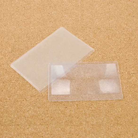 1PCS Credit Card Magnifying Glasses Portable Square Microscope Magnifier For Reading Glass Ultra thin Free Shipping