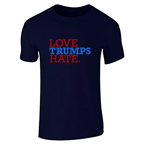 font b Custom b font Fit Graphic Tees Love Trumps Hate Short Sleeve font b
