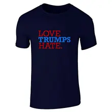 Custom-Fit Graphic Tees Love Trumps Hate Short Sleeve T-Shirt Crew Custom Made T Shirts