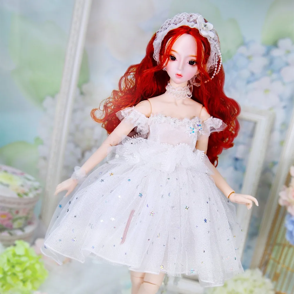 Куклы DBS 1/3 bjd свадебное платье белое головной убор для 62 см только одежда без