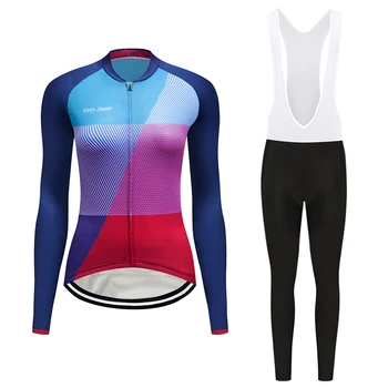 

Spring Autumn long sleeve bike wear suit 2020 women cycling jersey set Bicycle clothing kit Sport dress female Pro mtb clothes