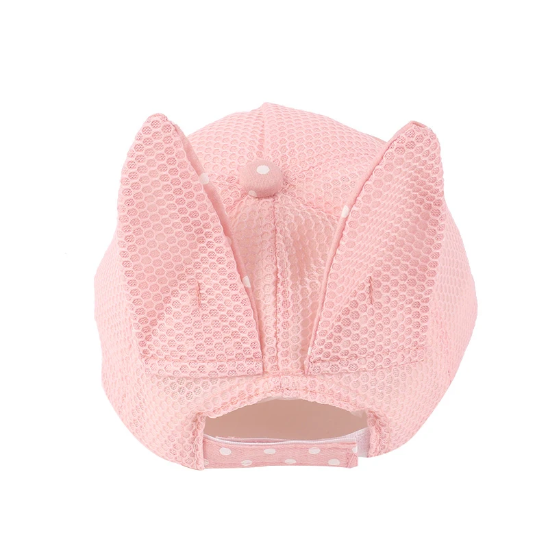 New Baby Baseball Caps Solid Cat Hats For Girls Boys Sun Hat With Ears Spring Summer Dot Baby Caps Baby Photography Props 2017 (11)