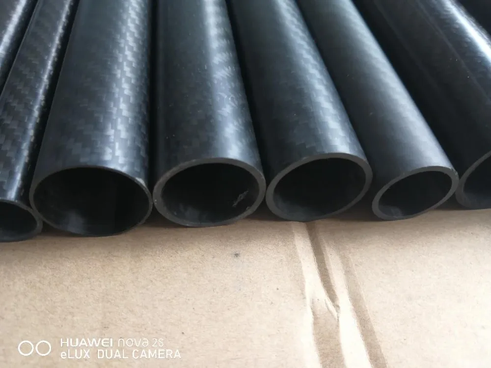 Dia 8-50mm Wand 1mm 3K Kohlefaser Rohr Glänzende Oberfläche Rolle Gewickelt 20/"