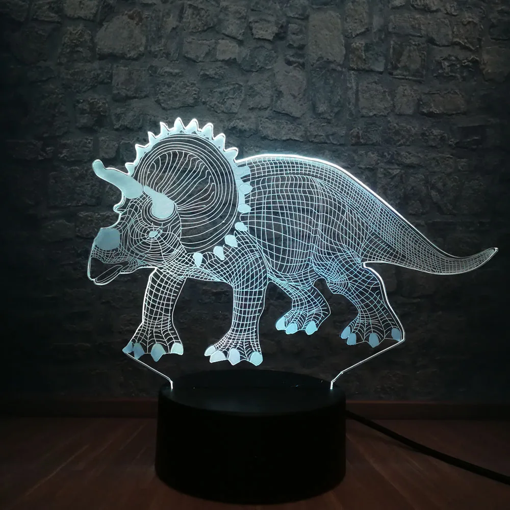 3D Парк Юрского периода Динозавр ночной Светильник атмосфера 7 цветов Изменение