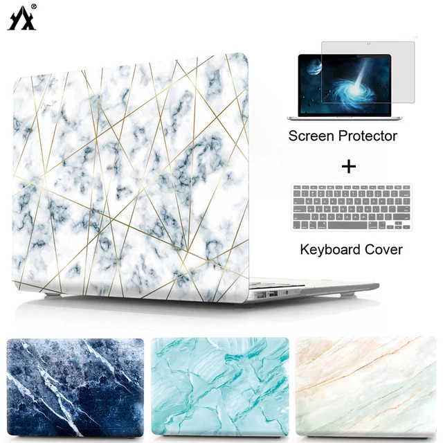 Marble Laptop Case For MacBook Air 13 11 Pro Retina 11 12 13 15 inch Touch Bar for macbook New Air 13 A1932 2018 +Keyboard Cover