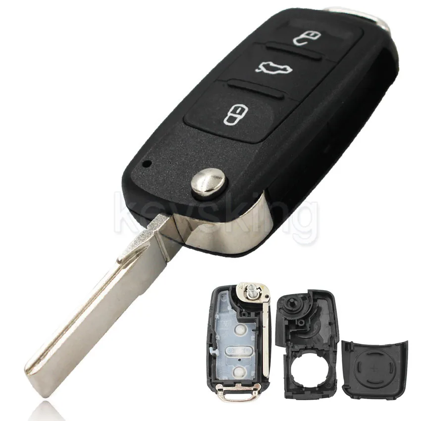 NEW Replacement Shell Flip Folding Remote Key Case Fob for VW