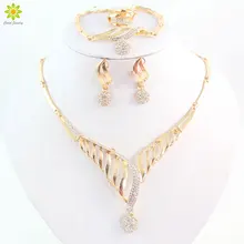 Новое поступление африканская бижутерия комплект золотого цвета модные свадебные женские свадебные аксессуары ожерелье набор подарок