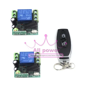 

DC 12v 1CH wireless teleswitch remote control switch remote lock/unloack button Transmitter 2 Mini Size Receiver 315/433 MHZ
