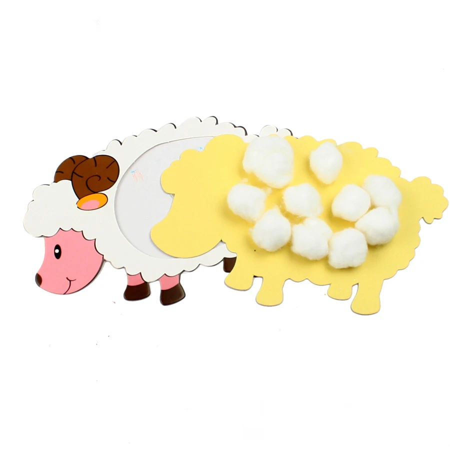 Kreatif DIY Lucu Domba Kecil Bayi Anak Foam Stiker Lukisan Katun