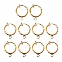 10Pcs DIY Clip On Earring Converters Non-pierced Ear Round Hoops Jewelry Finding 2