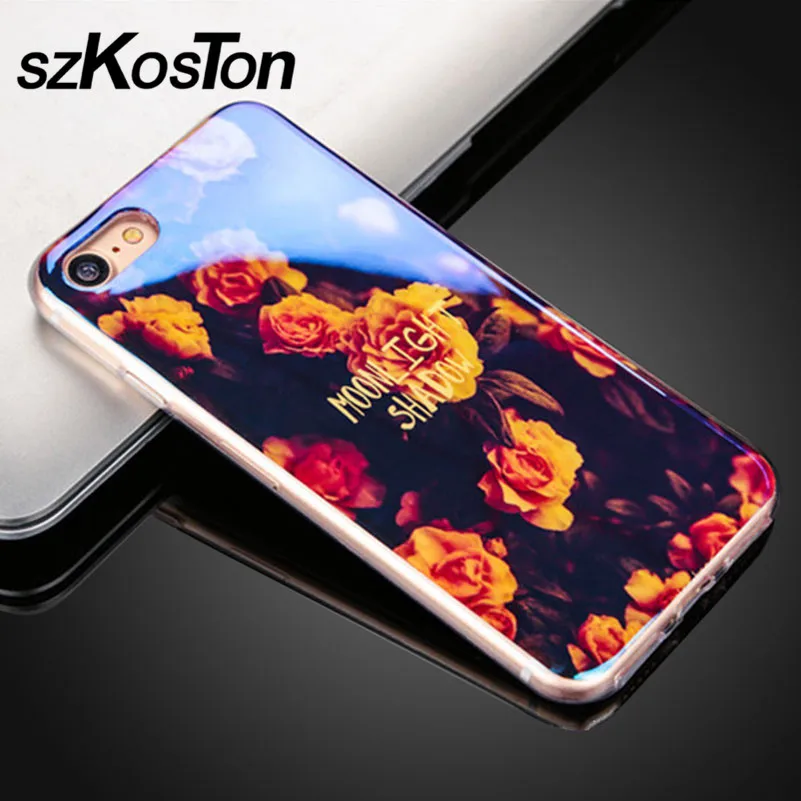 3D чехол мягкий TPU для iPhone 5 6 6s 7 Plus милый синий свет силиконовый задний Чехол ультра
