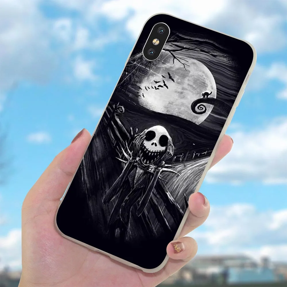 Мягкий чехол из ТПУ для iPhone Xs Max кошмар Рождество Хэллоуин телефонные чехлы X 7 8 Plus