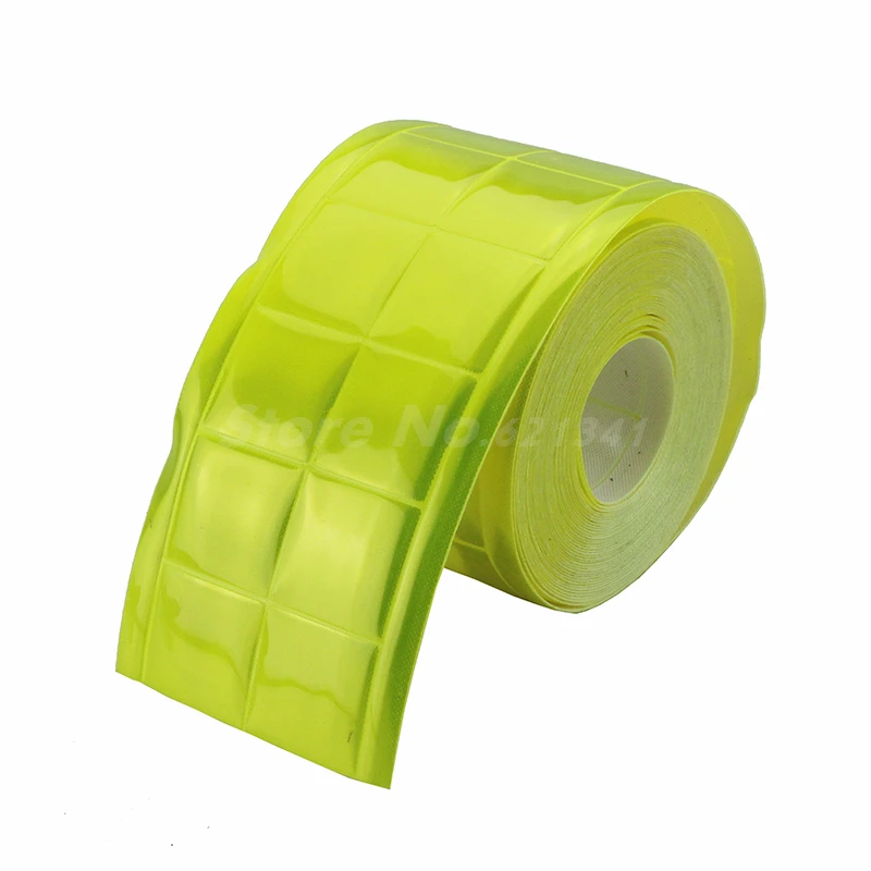 Fluorescent Yellow Reflective Tape PVC Belt Stripe Warning Tape Sew On