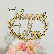 Rustic Wedding Wood Personalized Cake Topper Party Cake Decorations Custom Wedding Acrylic Cake Topper