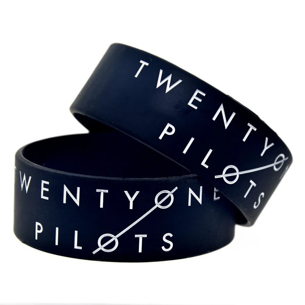 1 шт. 1 дюйм шириной Twenty One Pilots силиконовый браслет для любителей музыки