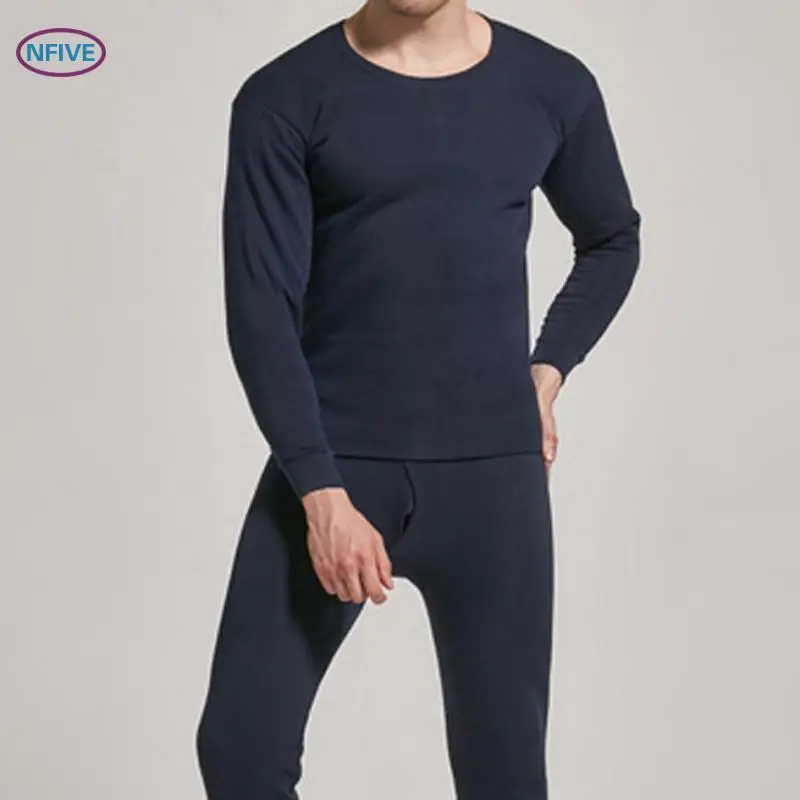 NFIVE бренд мужские комплекты из чистого хлопка осень зима новое качество Большой размер утолщение свободное теплое нижнее белье круглый вырез костюм